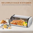 thumbnail image 6 of Stainless Steel Roll Top Bread Box for Kitchen Counter, Large Capacity Silver Bread Storage Holder with Lid, 6 of 7