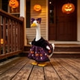 thumbnail image 6 of Ouuluon Halloween Porch Goose Outfits, Cute Convenient Porch Goose Outfit, 23 inch Purple Dress with Pumpkin Pattern & Lace for Garden Yard Patio, 6 of 9
