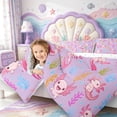 thumbnail image 4 of Manfei Amphibian Axolotl Print 7-Piece Twin Bedding,Cartoon Animal Bedding Comforter Set,Reversible, 4 of 7