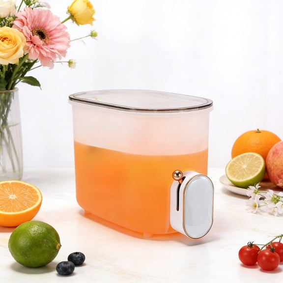 Cififendec Tap Dispenser Beverage Container, 5L, Refrigerator Safe Cold Water Pitcher for Homemade Fruit Tea Juice & Household Cold Drink Storage