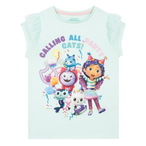 Gabbys Dollhouse Girls T-Shirt Blue Sizes 4-10