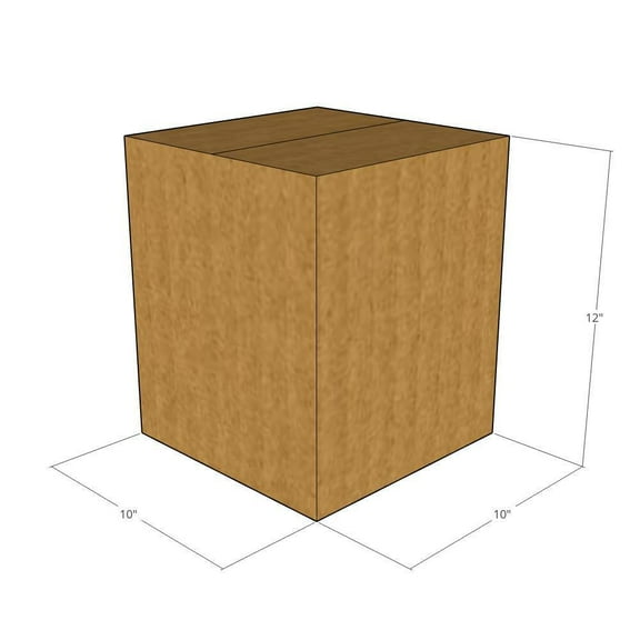 10x10x12 Kraft Brown Corrugated Shipping Boxes, 32 ECT Single-Wall, Qty 5