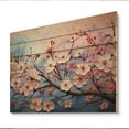 thumbnail image 2 of Designart "Cherry Blossom Harmony Pink and Blue II" Floral Print on Natural Pine Wood, 2 of 5