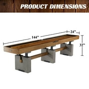 Barrington 12ft Urban Shuffleboard Table, Solid Wood Playfield, 8 Pucks