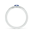 thumbnail image 2 of Angara Natural 0.3 Ct. Blue Sapphire with Diamond Heart Ring in Sterling Silver for Women (Ring Size: 3), 2 of 9