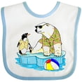 thumbnail image 3 of Inktastic Penguin and Polar Bear Iceberg Beach Bums Boys or Girls Baby Bib, 3 of 4