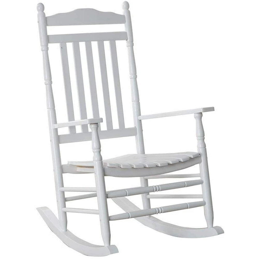 B&Z KD-22W Wooden Rocking chair Porch Rocker White Outdoor Traditional