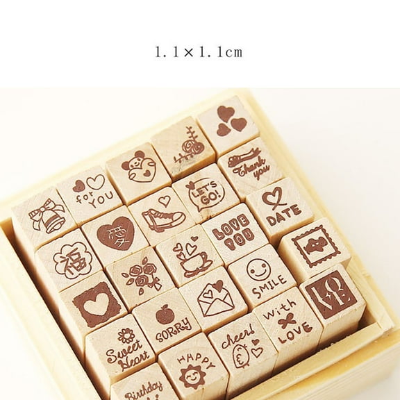 Raindrops Wooden Stamps for DIY Crafts and Scrapbooking Red Great with Dye and Pigment Ink