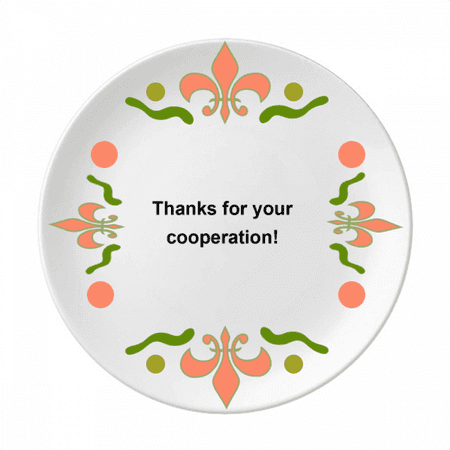 

Thanks聽For聽Your聽Cooperation Symbol Flower Ceramics Plate Tableware Dinner Dish