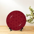 thumbnail image 6 of Daiia Christmas Red Snowflakes Printed Pattern Ceramic Plate Dinner Plates Bone China Decorative Plates with Display Stand Art Ceramic Ornaments for Wall Hanging Decoration-8in, 6 of 6