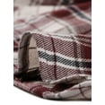 thumbnail image 6 of INSPIRE CHIC Women's Plaids Print Long Sleeves Belted A-Line Shirt Dress S Burgundy, 6 of 7