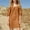 Brown plus size summer dresses a1, variant on Women Plus Size Summer Square Neck 3/4 Sleeve Boho Flowy Mini Dresses Solid Casual Vacation Beach Party Sundresses, Brown S