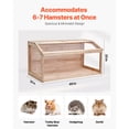 thumbnail image 6 of Favory Wooden Hamster Cage, Viewing 𝖧amster Habitat, Dwarf Hamster Cages with Openable Top, Ventilated Small Animal Cage, Pet Mouse Cage for Gerbils，Natural Wood40in x 20in x 20in, 6 of 8