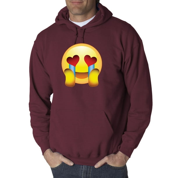 New Way 342 Hoodie Emoji Face Heart Eyes Crying With Joy In Love
