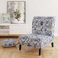 thumbnail image 2 of Designart "Flourishing Renaissance In Cobalt Blue" Blue Floral Upholstered Accent Chair - Cottage Arm Chair For Living Room, 2 of 7