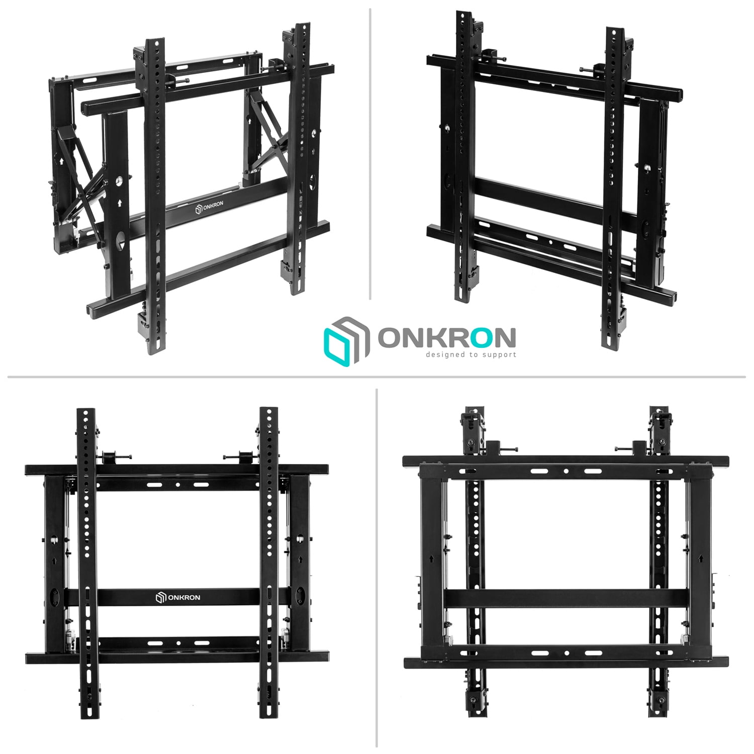 ONKRON Adjustable Video Wall Mount for 50 – 70 Inch TV Mount , Video Walls and Panels up to 110 lbs , Video Wall Mounting System - max VESA 600x600 - Large TV Wall Mount / TV Mounting Bracket Black