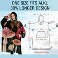 thumbnail image 4 of Oversized Wearable Blanket Hoodie,Red Mushroom Fantasy Black Pattern Sherpa Blanket Hoodie with Super Pockets,Super Warm Fuzzy Pullover for Women & Men, 4 of 6