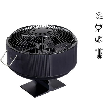 5 Blades Stove Fan Heat Powered Round Log Wood Fireplace Fan Burner Efficient Heat Distribution