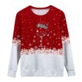 thumbnail image 5 of Pntutb Navidad moda mujer Casual manga larga cuello redondo impreso señoras sudadera tops Pntutb Pntutb-4645, 5 of 5