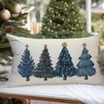 thumbnail image 5 of Blue Christmas Throw Pillow Cover 12x20 Inch Christmas Tree Decorations Outdoor Winter Holiday Xmas Decorative Lumbar Throw Pillow Case for Home Sofa Couch Living Room Bedroom Decor, 5 of 6