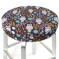 thumbnail image 3 of Balery Forest Cute Owl Fundas de asiento para taburete de bar redondo de tela de terciopelo ajustables que protegen de arañazos y manchas para sillas de 14 a 17 pulgadas.-14 inch, 3 of 7