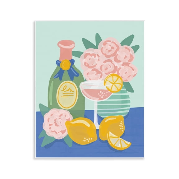 Stupell Industries Lemons & Drinks Still Life Food & Beverage Painting Unframed Art Print Wall Art, 11 x 14