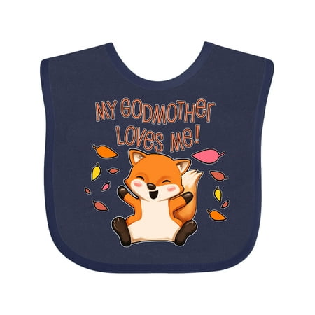 

Inktastic My Godmother Loves Me!- Cute Baby Fox Gift Baby Boy or Baby Girl Bib