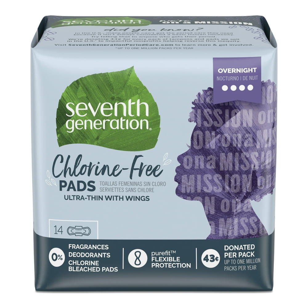 Seventh Generation Free & Clear Ultra Thin Pads with Wings Overnight