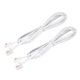 thumbnail image 1 of Uxcell Phone Extension Cord Telephone Cable Phone Line Cord RJ11 6P4C Plugs, Male to Male for Phone and Fax 2pcs White 3.28 ft, 1 of 5