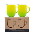 thumbnail image 1 of Ezprogear 12 oz Handle Stainless Steel Coffee Mug Travel Cup Double Wall Vacuum Insulated with Slider Lid 2 Pack (Neon Yellow/Lime Green) EZWTH-NYLG, 1 of 5