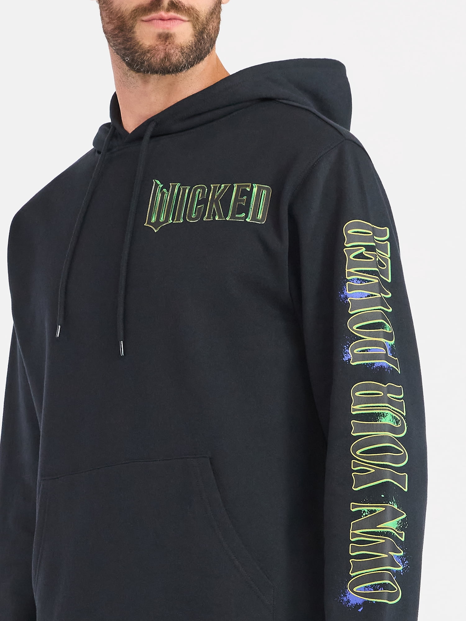 Wicked Men's and Big Men's Front Back Glinda Graphic Hoodie with Long Sleeves, Sizes S-3XL