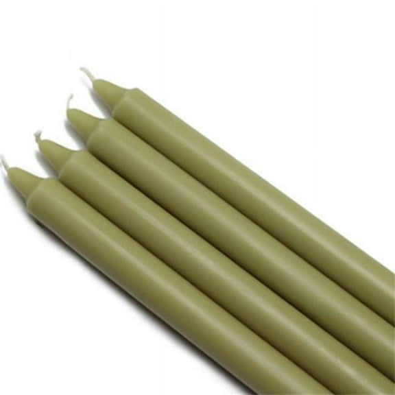 Jeco CEZ-100-12 10 in. Sage Straight Taper Candles, Green - 144 Piece
