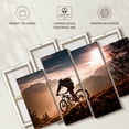 thumbnail image 6 of Elephant Stock Sunset Mountain Biking Wall Art - Horizontal Multi Panel Canvas - Living Room Wall Decor - Sports Multi Panel - Black And Gray Decor - 75" x 48", 6 of 8