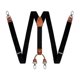 thumbnail image 1 of 2pcs Mens Y-shaped Wide Heavy Duty Suspenders With 4 Metal Clips Adjustable Elastic Straps(black+white), 1 of 4