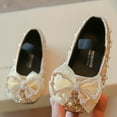 thumbnail image 6 of Jinhomg Shoes for Little Girls Wedding Flats Glitter Sparkly Rhinestone Dress Shoes Low Heel Party Princess Flats Gold 9 Months, 6 of 7