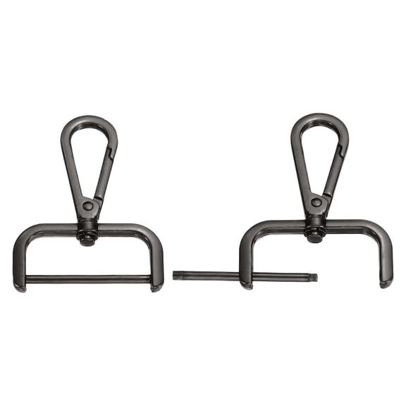 1.5 Inch Swivel Clasp Hooks, 2 Pcs Detachable Snap Hook for Bag Strap Purse Lanyard DIY Craft Hardware, Black