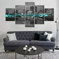 thumbnail image 2 of TISHIRON 5PCS Framed Canvas Wall Art Set,60"x32" Columbus Ohio Panorama Cityscape Canvas Art Decor, 2 of 7