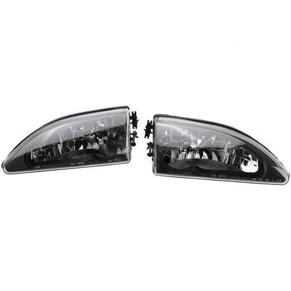 Headlight Set 2 Piece - Compatible with 1994 - 1998 Ford Mustang 1995 1996 1997