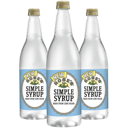 Rose’s Simple Syrup 3 Pack 1 Liter Bottle, | Perfect for Cocktails, Beverages, and Mixers