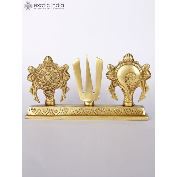 9" Vaishnava Symbols in Brass | Handmade | Made in India