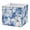 Blue And White Floral Pattern, variant on Fabric Storage Bins Foldable Cube For Home Organization Baskets Line Art Of Fuchsia