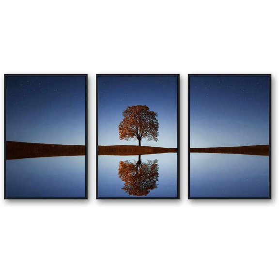 IDEA4WALL Framed Canvas Wall Art for Living Room, Bedroom Beautiful Nature Norway Landscape Canvas Prints for Modern Home Decoration Ready to Hang - 24"x36"x3 Panels