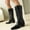 Black, variant on And Winter Women's Boots With Thick Heels And High Boots Studded Embroidered Western Boots