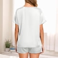thumbnail image 7 of ylioge Satin Pajama Sets for Women with Pockets 2 Piece Lightweight Sleepwear Outfits Womens Casual Solid Color Short Sleeve Tops and Shorts Pajamas, 7 of 7