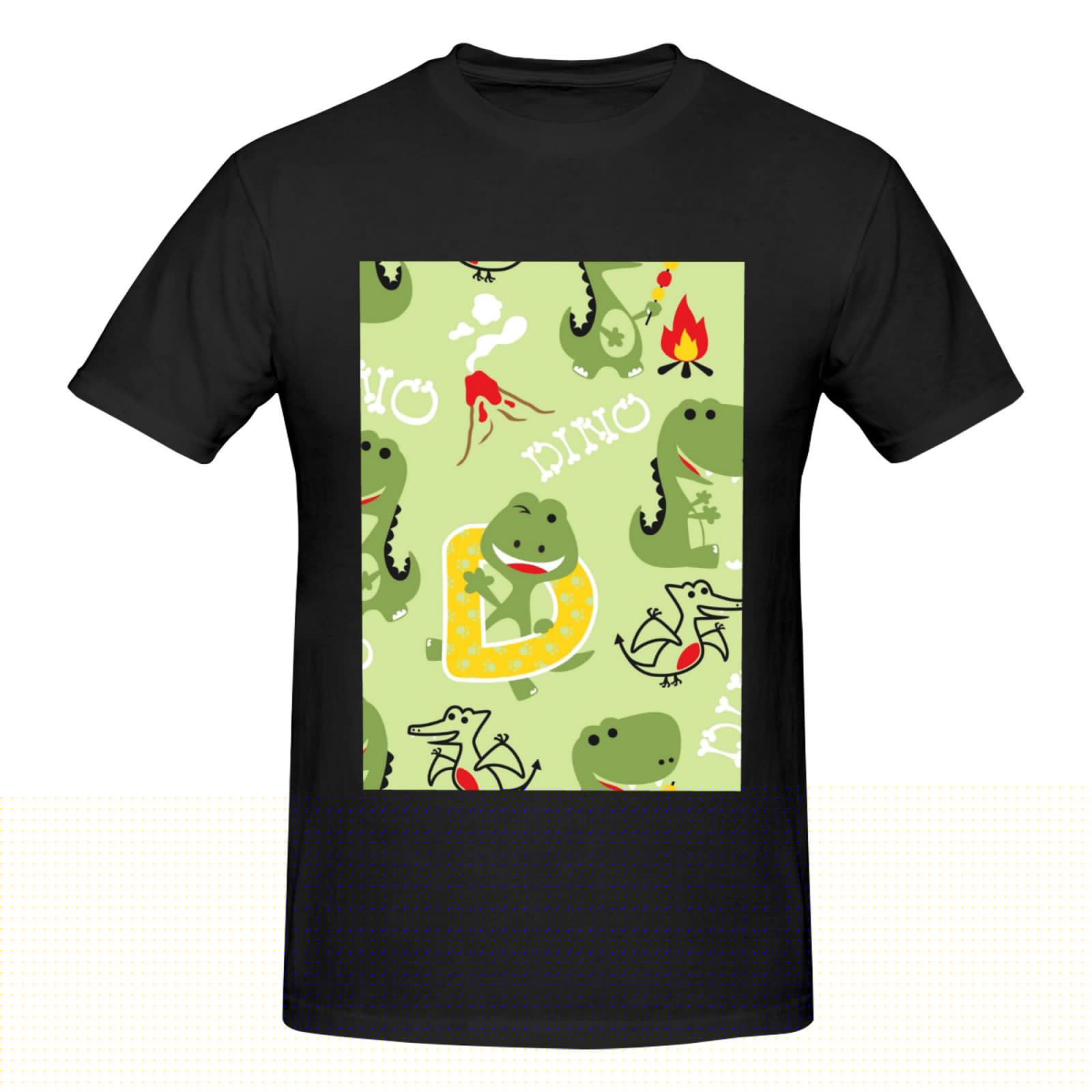 thumbnail image 4 of Bingfone Cute Dinosaurs Cartoon Men'S Loose Fit Short-Sleeve Pocket T-Shirt, 4 of 7