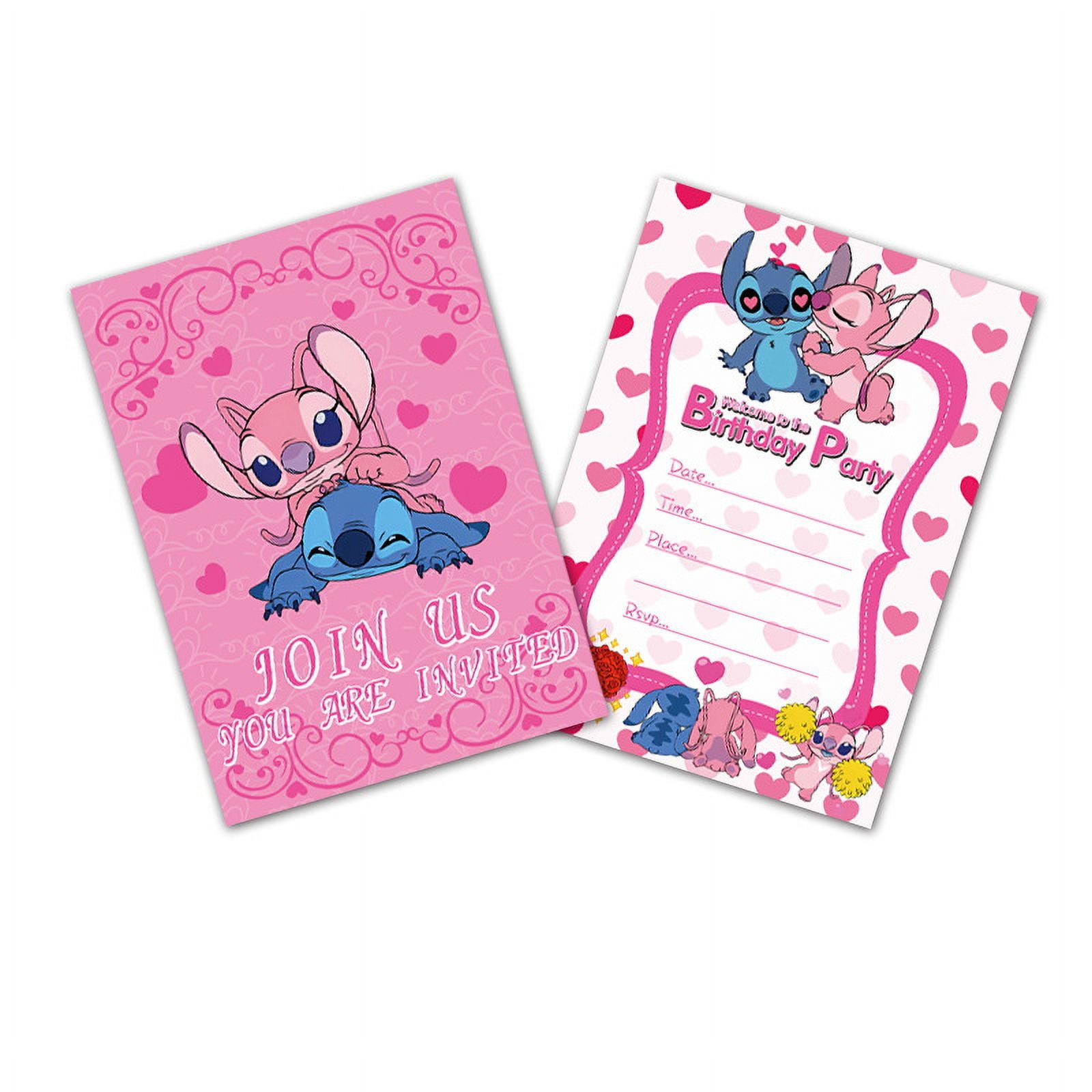 Anime Cartoon Birthday Party Invitation & Envelopes，12Pcs