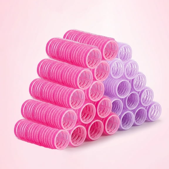 Self Grip Hair Curlers, No Heat Short Hair Roller Sets Salon Hairdressing Curlers for Women, Small 0.6 Inch Random Color, 24 Pack