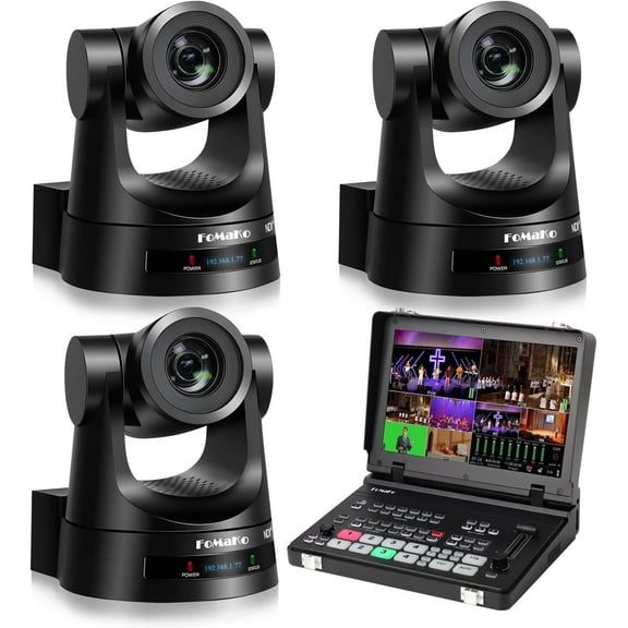 FoMaKo 1080P 30X NDI PTZ Camera Bundle (KN30A x3 M6)