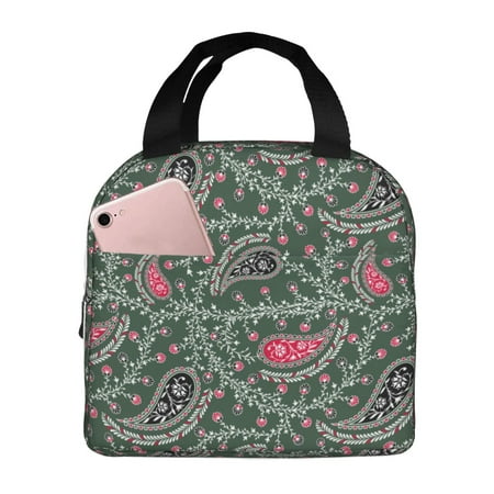 Insulated Lunch Bag for Women Men - Paisley Pattern No.9091 Leakproof Cooler Lunch Box for Women Men  Lunch Tote Bags for Work School Picnic Travel