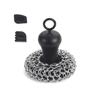 ONEEKK Cast Iron Cleaner Chainmail Scrubber 316L Stainless Steel Chain  Scrubber for Cast Iron Cleaning, Chain Mail to Clean Cast-Iron Pans Pots